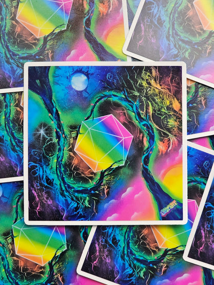 Colorful abstract art cards with geometric shapes and vibrant colors.
