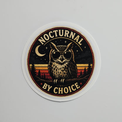 Nocturnal by Choice Owl Sticker