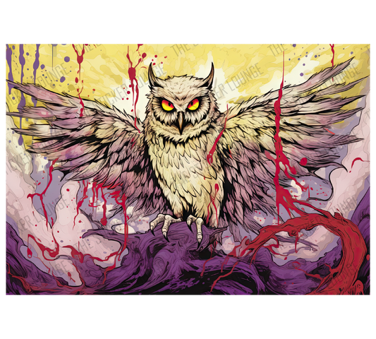 Bird of Prey: Blood-Kissed Owl Sticker