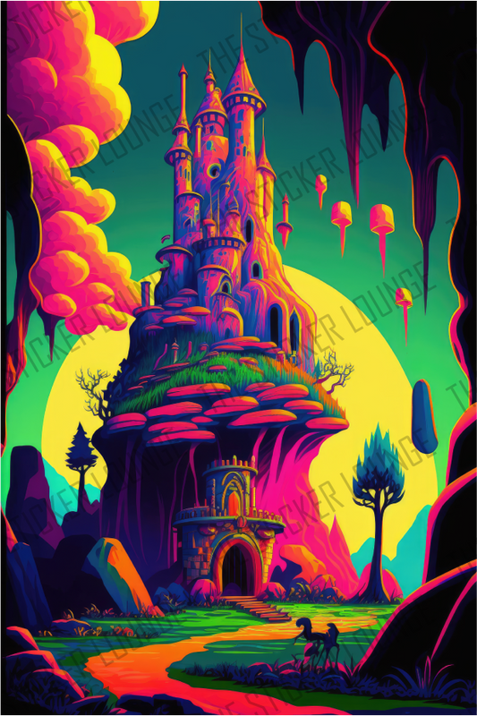 Castle of Colors: Multicolored Psychedelic Sticker