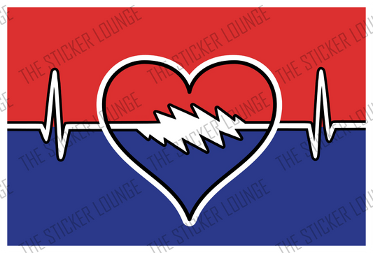 Grateful Heart: Grateful Dead Cardiogram Pulse Sticker