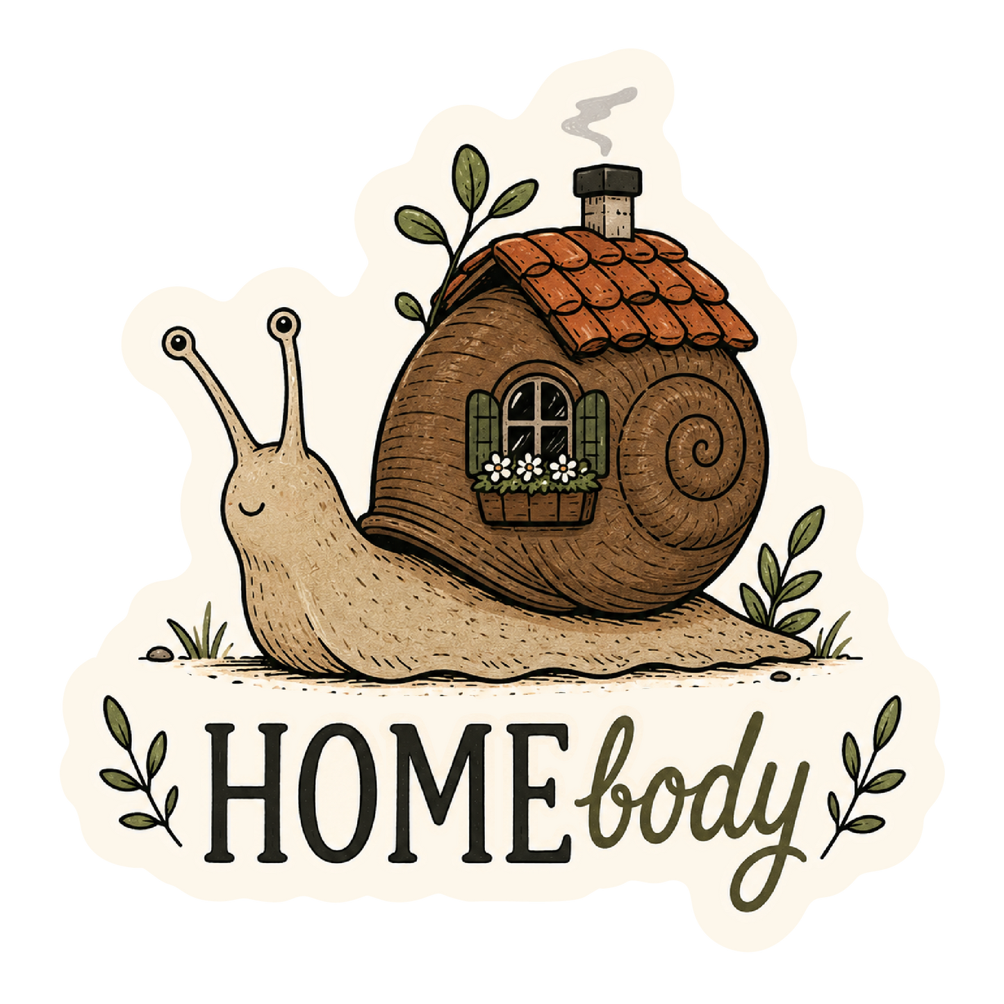 Homebody Snail Sticker
