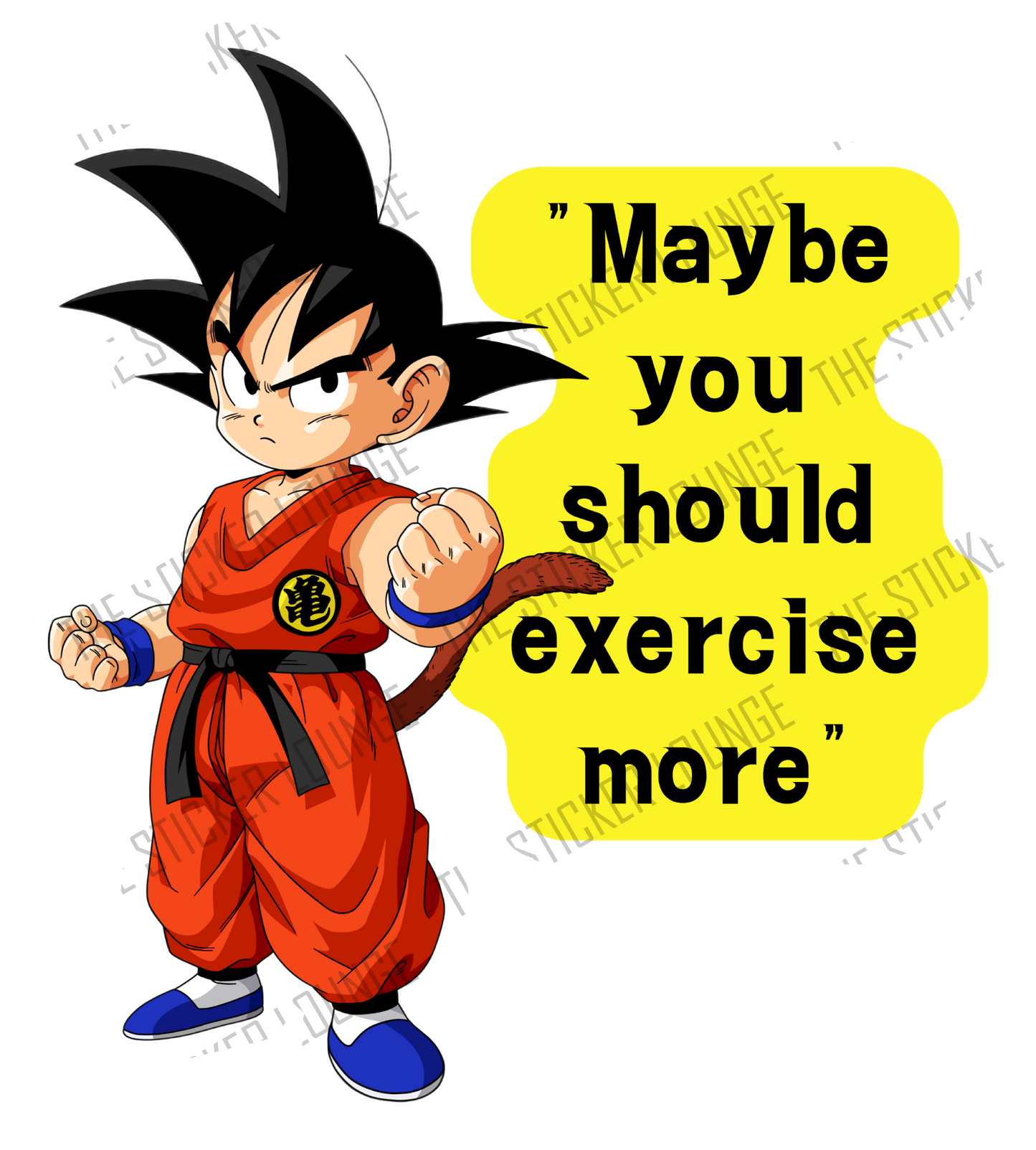 Unleash Your Inner Saiyan: Kid Goku's Exercise Reminder Sticker