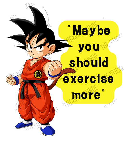 Unleash Your Inner Saiyan: Kid Goku's Exercise Reminder Sticker