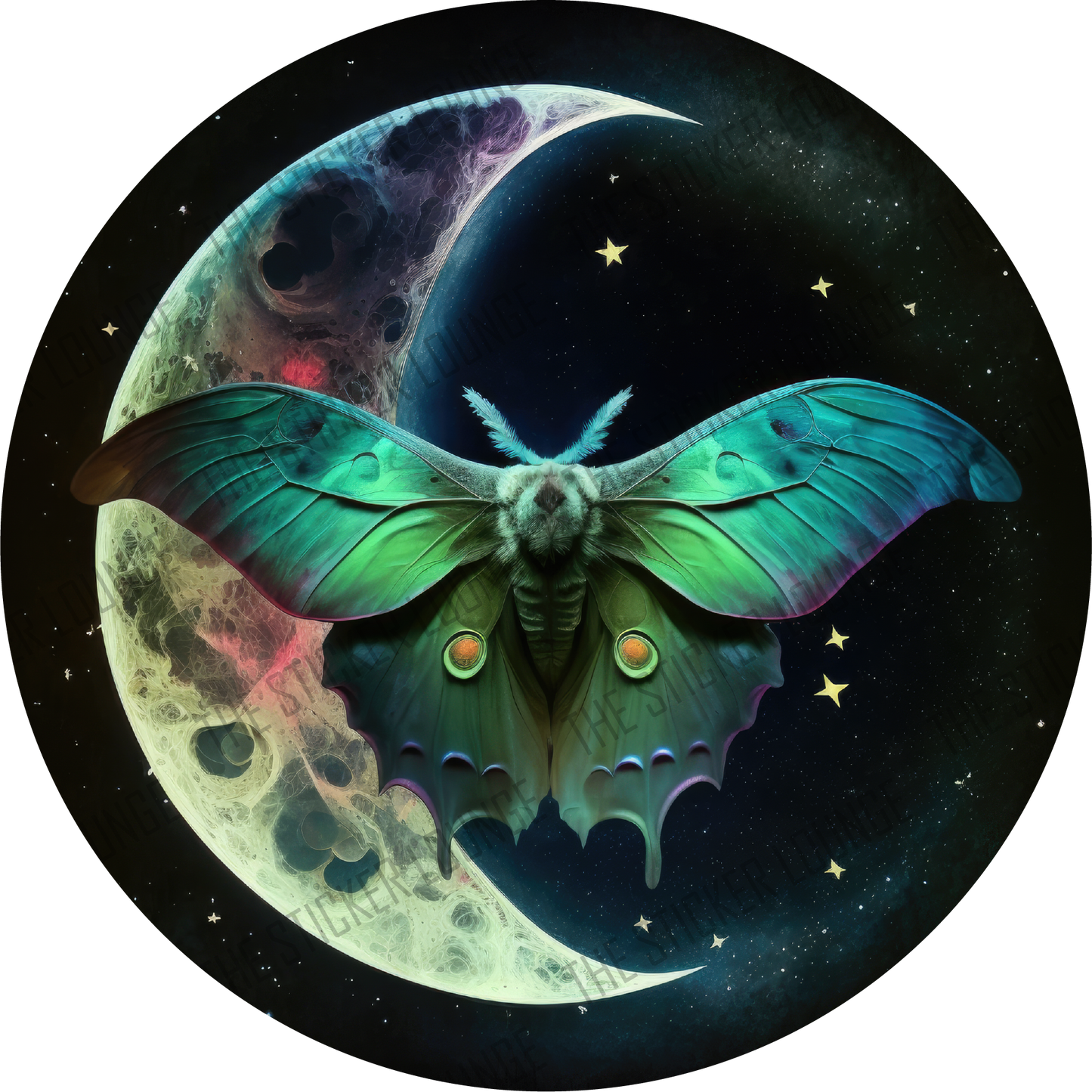 Lunar Luminosity: Stunning Luna Moth Sticker