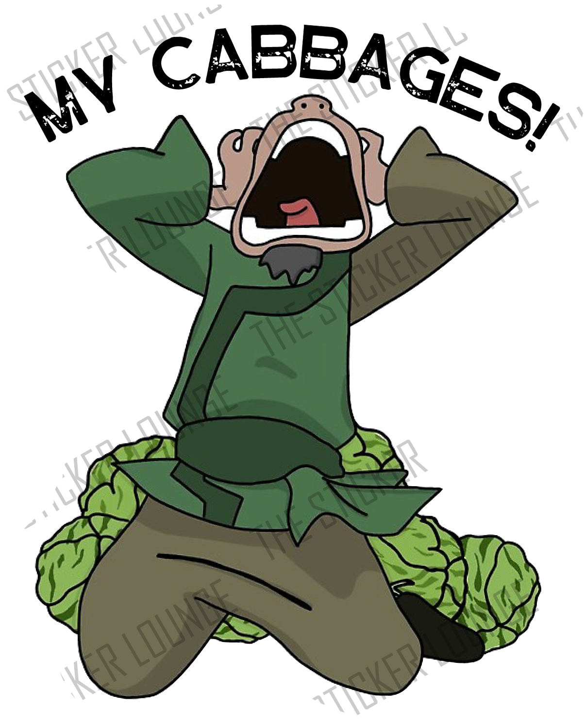 My Cabbages Guy Sticker