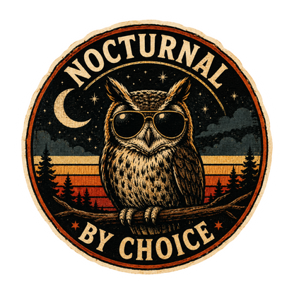 Nocturnal by Choice Owl Sticker