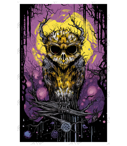 Whispers of the Moon: Gothic Owl Artwork Sticker