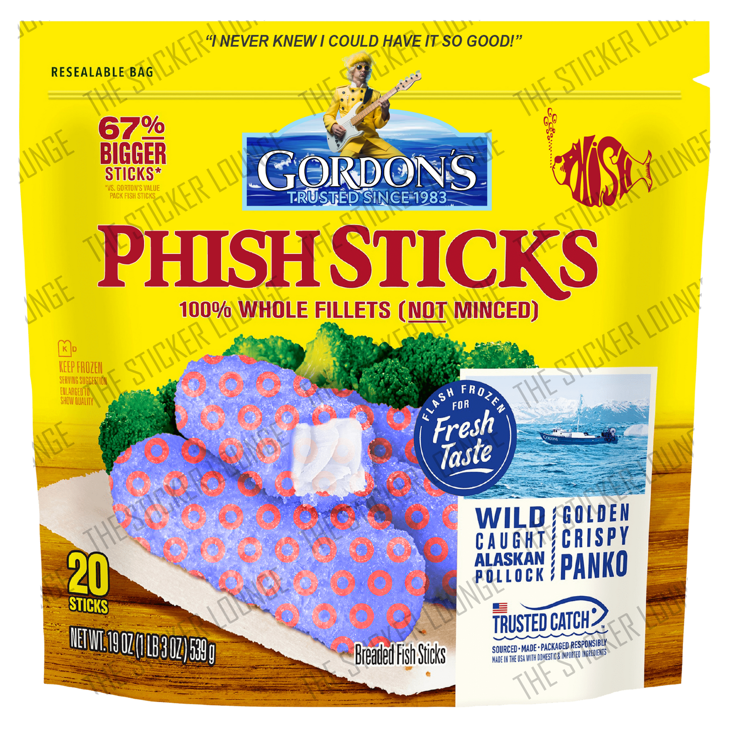 Funky Phish Sticks Bag Sticker