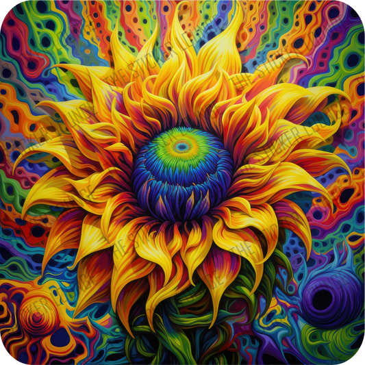 Psychedelic Sunflower Bliss Sticker